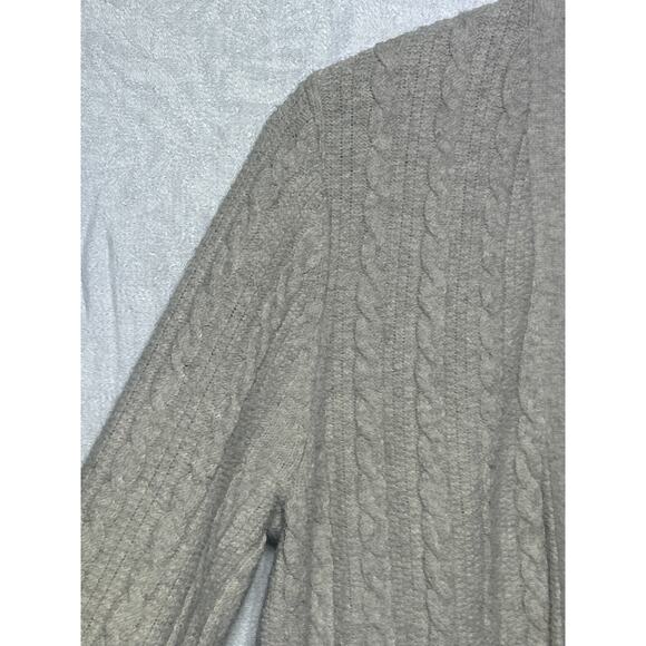 J Jill Cardigan Sweater Small Long Open Cable Knit Beige Oatmeal Duster - Picture 5 of 12